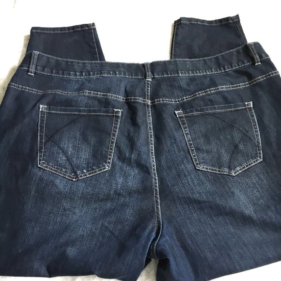 LANE BRYANT Dark Denim Tighter Tummy Tech Skinny Jeans Sz 28 - Picture 6 of 13
